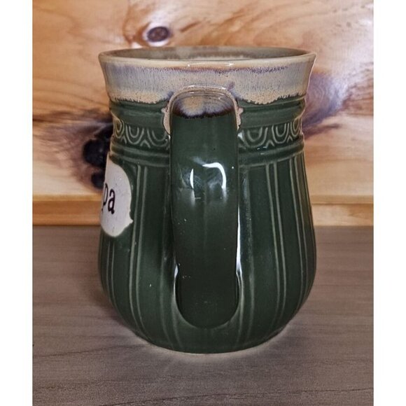 Cracker Barrel Green & Brown "Grandpa" Ceramic Coffee Mug Cup - Picture 6 of 13